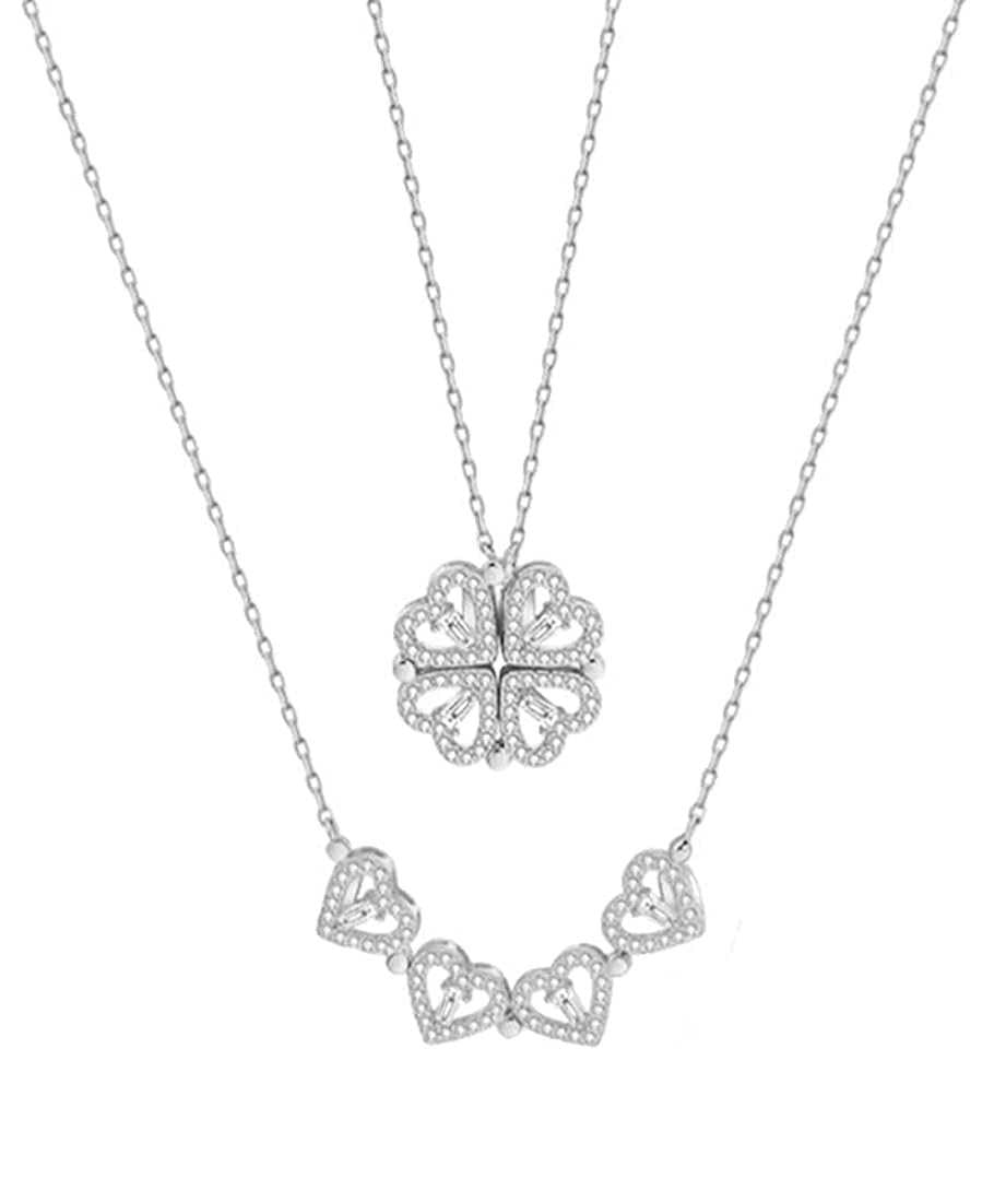 Magnetic Silver Flower Pendent