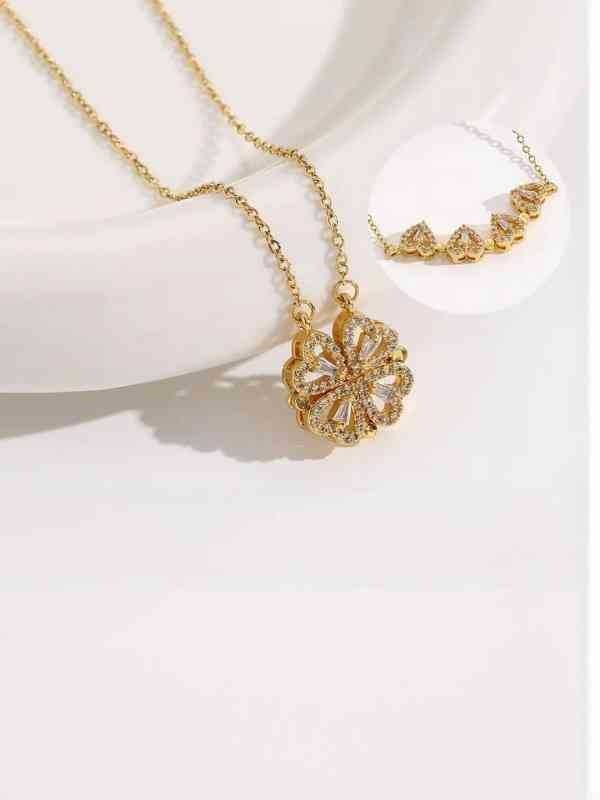 Magnetic Golden Flower Pendent